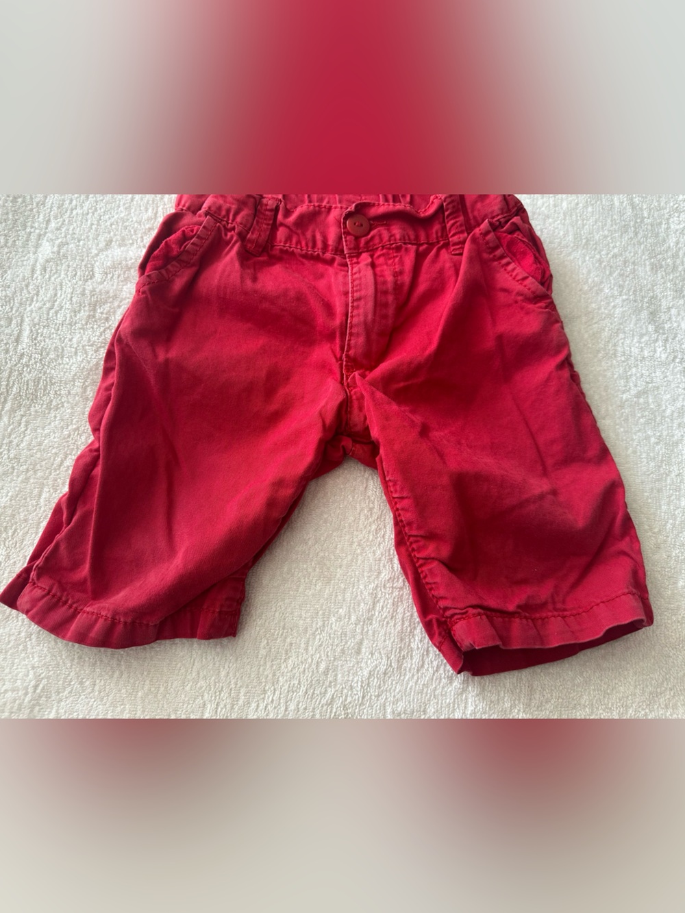 H&M Red Women’s Denim Overalls Shorts